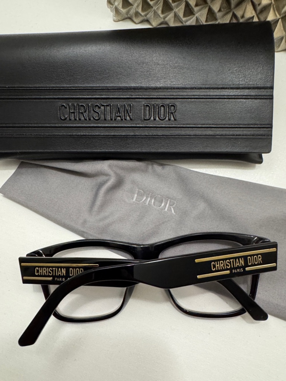 New Christian Dior Black and Gold Glasses